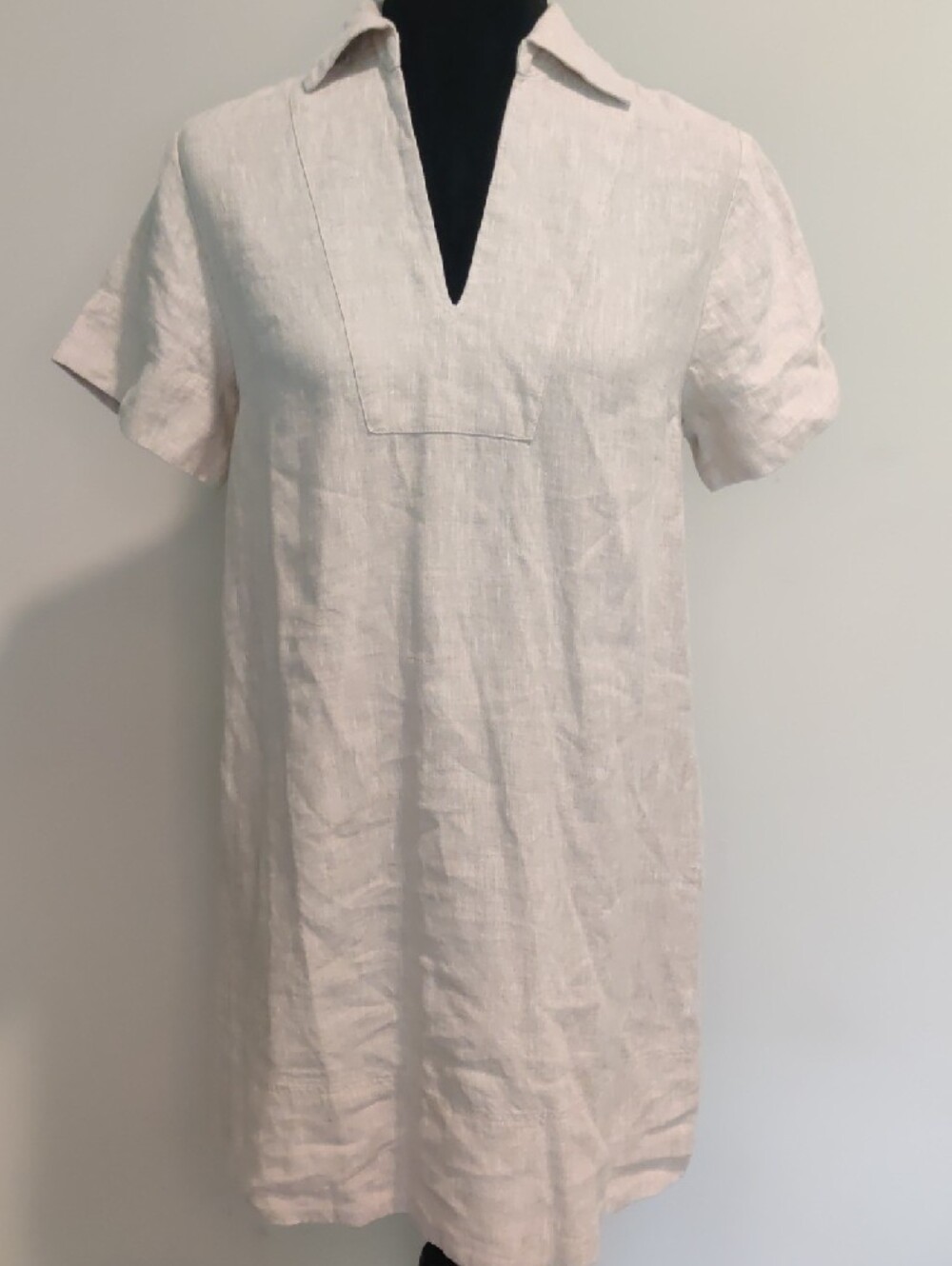 Madewell Linen Split-Neck Tunic Dress - Natural - Picture 3 of 12